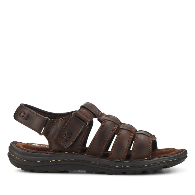 Leather Touch-Fasten Sandals - AATRA41003 / 326 947 - Brown