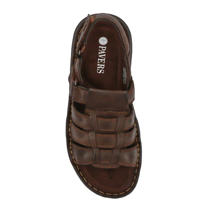 Leather Touch-Fasten Sandals - AATRA41003 / 326 947 - Brown