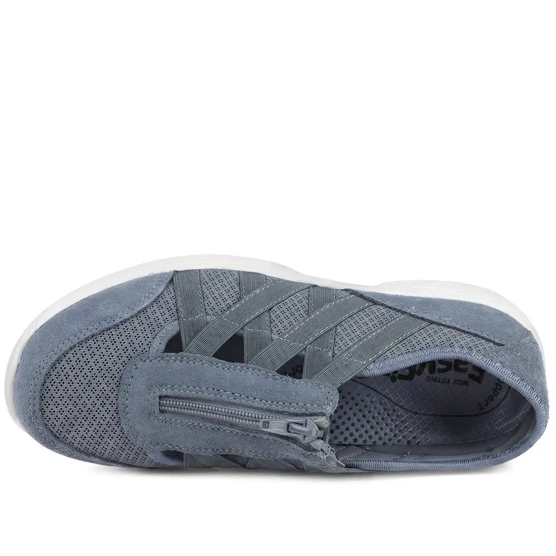 Callista EasyFit Extra Wide Zipped Upper Trainers - CALLISTA / 329 275 - Denim