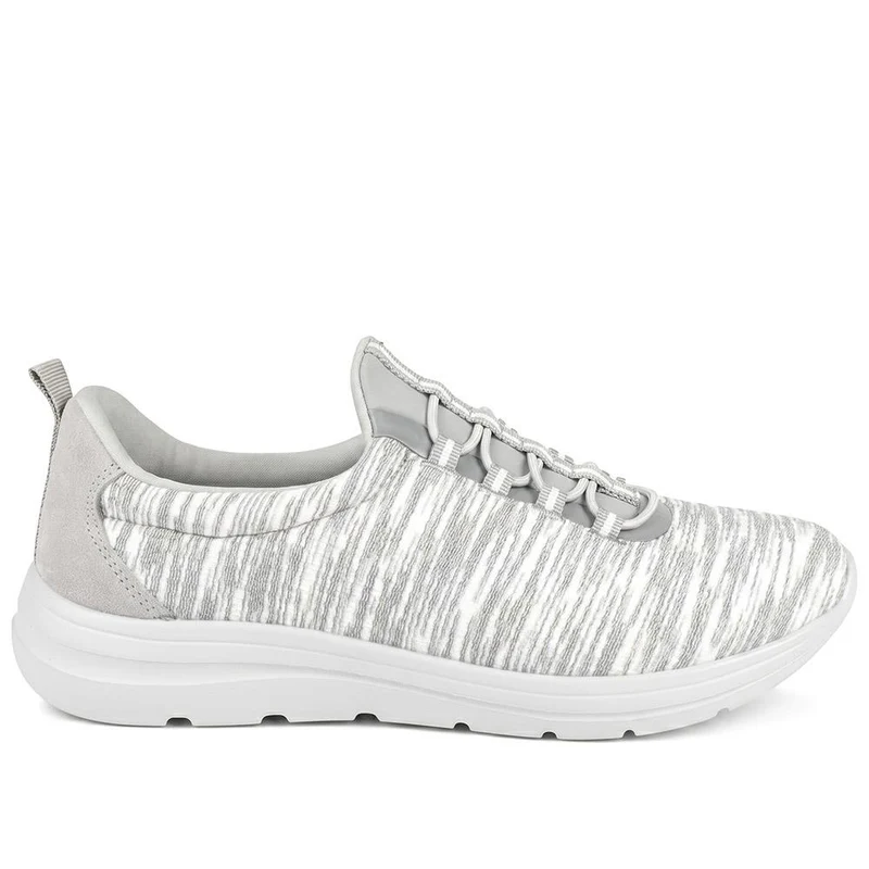 Wide Fit Memory Foam Bungee Lace Trainers - BRK43033 / 329 274 - Grey