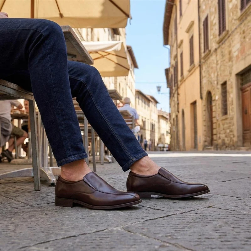 Smart Leather Moccasins - PERFO39001 / 325 237 - Brown