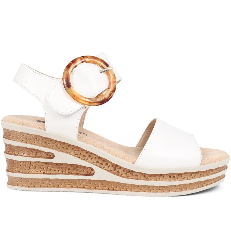 Touch-Fasten Wedge Sandals - WBINS39086 / 325 357 - White