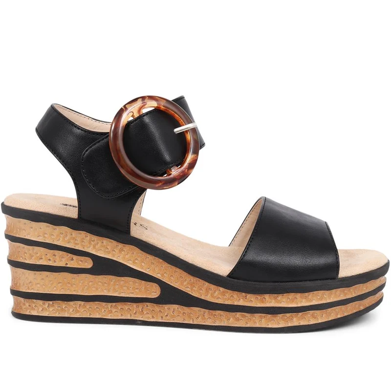 Touch-Fasten Wedge Sandals - WBINS39086 / 325 357 - Black