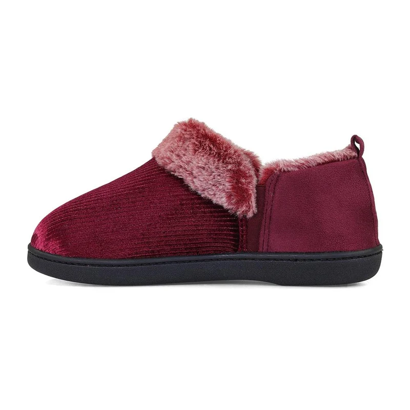 Padders Ladies Slippers 2E Side Stitched Washable - DORA - Dora / null - Winter Red Sparkle Cord