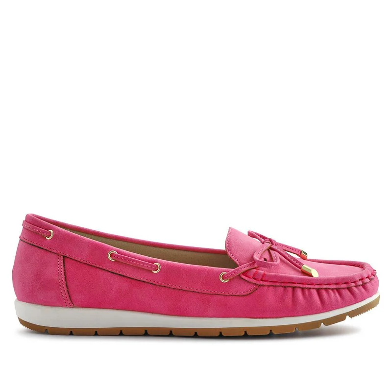 Bow Detailed Moccasins - BAIZH41038 / 327 316 - Fuschia