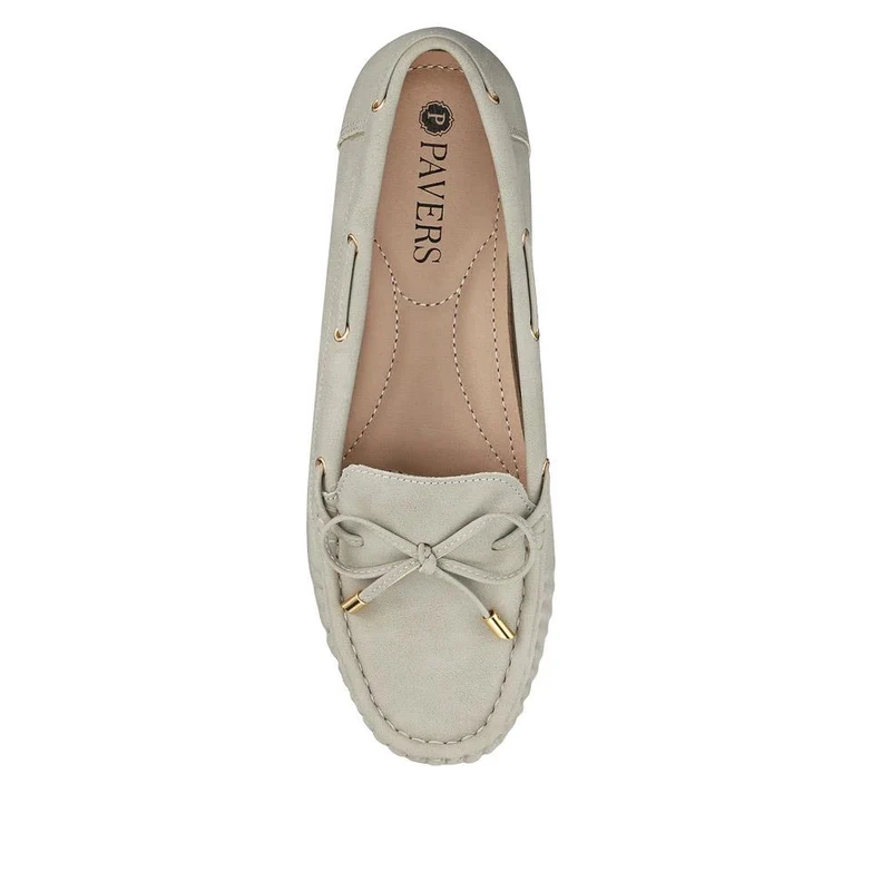 Bow Detailed Moccasins - BAIZH41038 / 327 316 - Light Grey