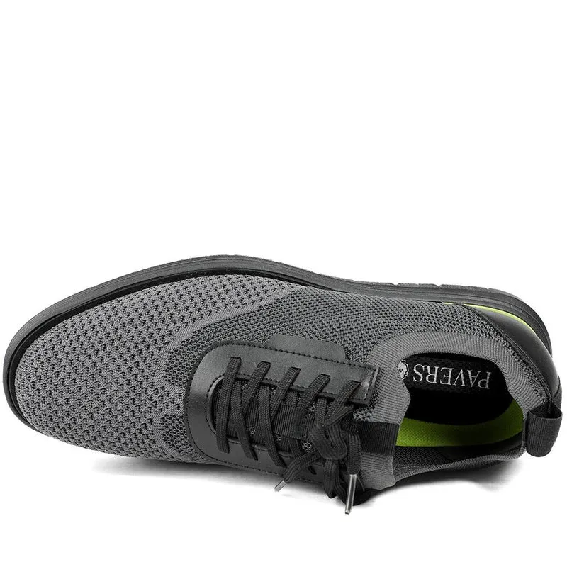 Knitted-Upper Lace-Up Shoes - XINGH41000 / 327 533 - Black