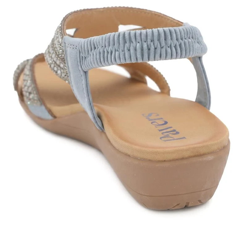 Elasticated Wedge Sandals with Cushioned Insole - BAIZH43008 / 329 250 - Blue