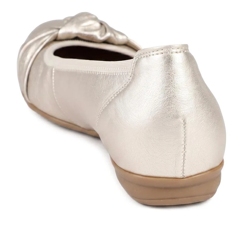 Gabor Wide Fit Leather Heeled Pumps - GABC44509 / 330 264 - Soft Gold