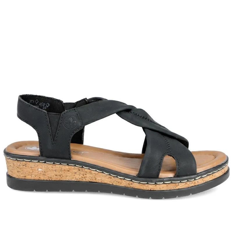 Rieker Antistress Twisted Upper Sandals - RKR43579 / 329 210 - Black