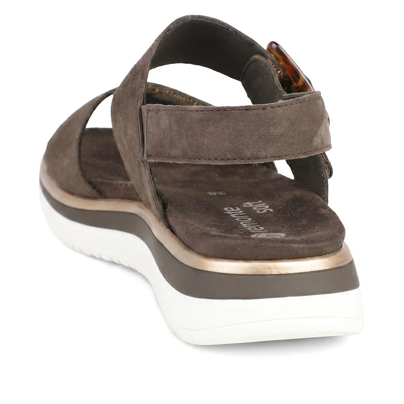Remonte Leniella Square Leather Sandals - DRS43511 / 329 361 - Choco Suede