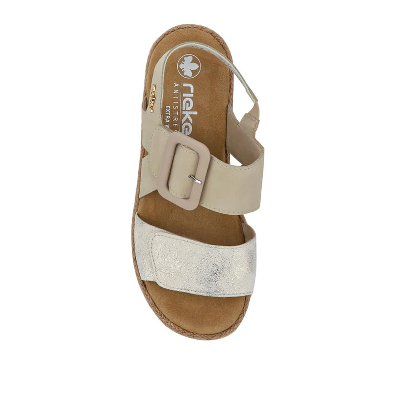 Wide-Fit Cushioned Wedge Sandals - RKR41539 / 327 288 - Beige