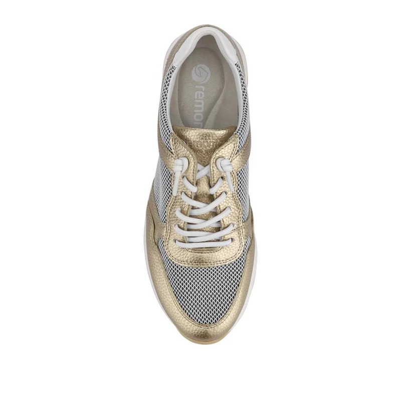 Leather Wedge-Heeled Trainers - DRS41516 / 327 091 - Gold