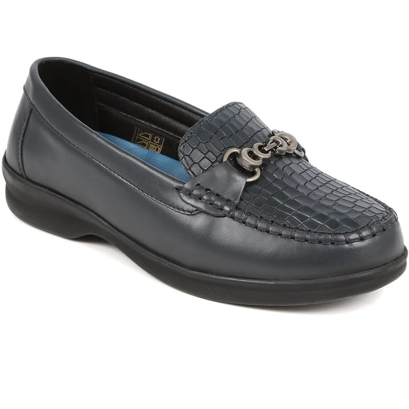 Extra-Wide Fit Leather Loafers - KADENCE / 325 574