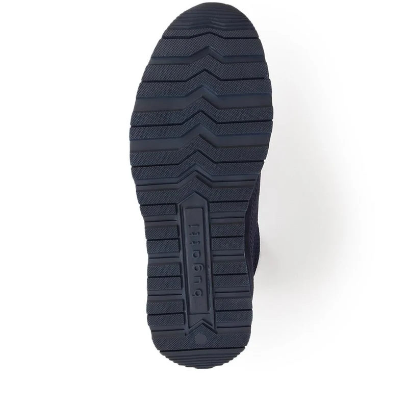 Leather Lace-Up Trainers - BUG40500 / 325 614 - Navy Suede