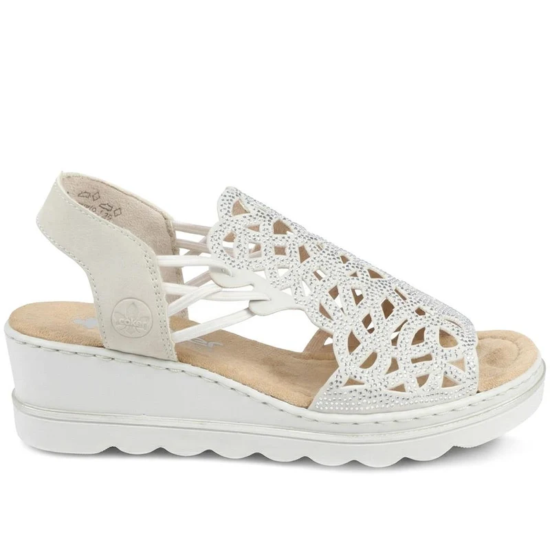 Rieker Wedged Slingback Sandals - RKR43575 / 329 203 - Beige