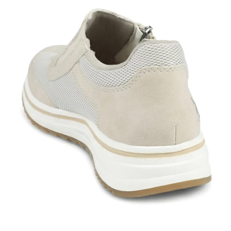 Rieker Leather Zip & Lace Trainers - RKR43524 / 328 765 - Beige