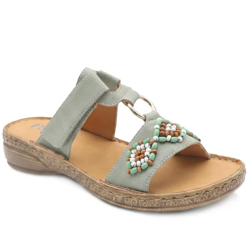 Adjustable Fasten Lightweight Sandals - WOIL43018 / 329 043 - Green