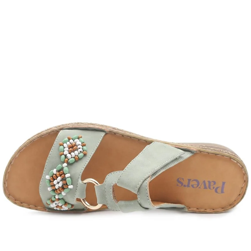 Adjustable Fasten Lightweight Sandals - WOIL43018 / 329 043 - Green