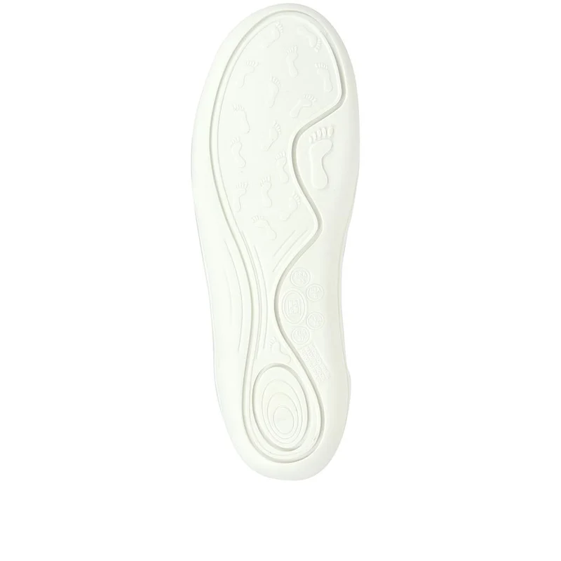 Leather Trainer with Zip Detail - BOT25018 / 309 566 - White
