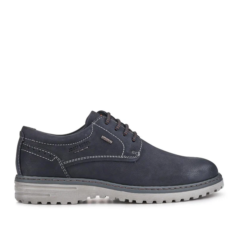 Wide-Fit Water-Resistant Leather Shoes - JOSEF41510 / 327 050 - Navy