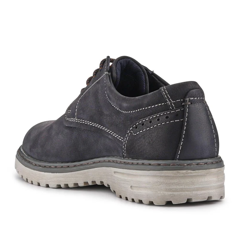 Wide-Fit Water-Resistant Leather Shoes - JOSEF41510 / 327 050 - Navy