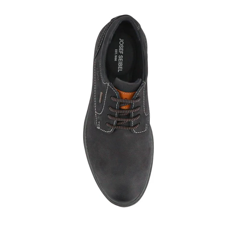 Wide-Fit Water-Resistant Leather Shoes - JOSEF41510 / 327 050 - Navy