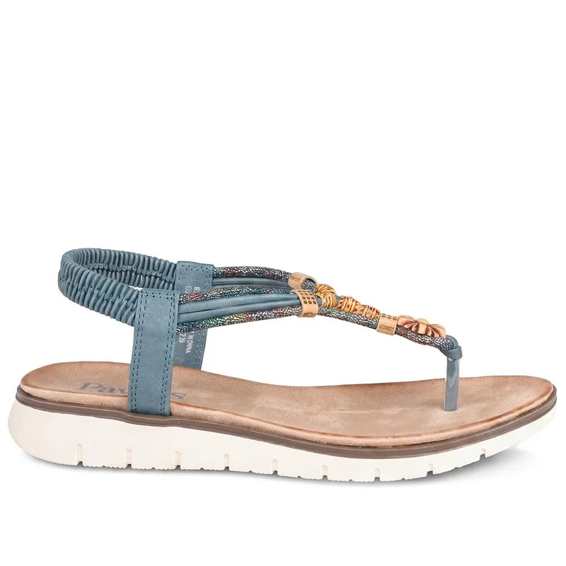 Elastic Fit Wedged Toe Post Sandals - BAIZH43034 / 328 987 - Blue