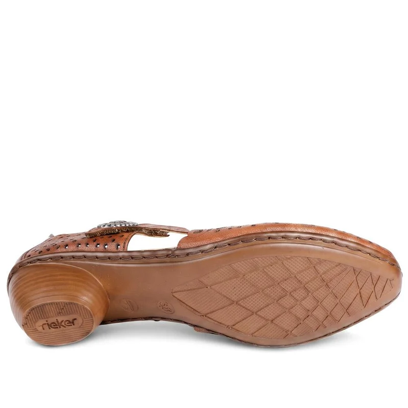 Leather Cuban-Heeled Mary Janes - RKR41536 / 327 286 - Tan