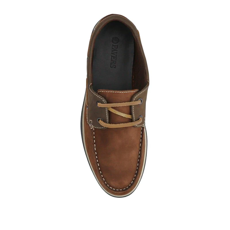Rubber Soled Leather Boat Shoes - SHAFI41002 / 327 097 - Brown