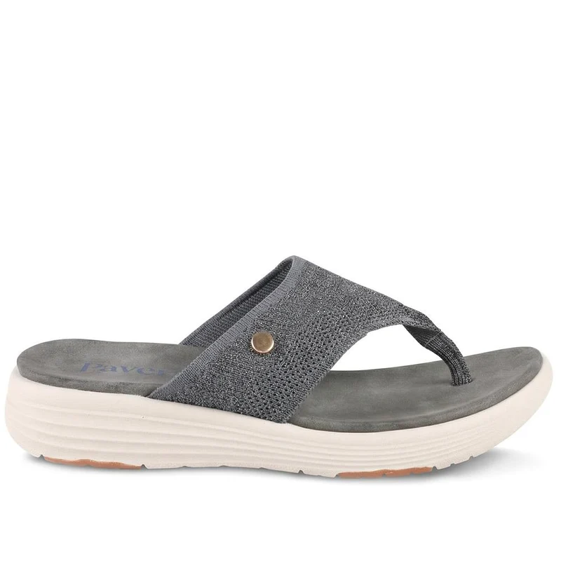 Cushioned Wedge Heel Toe Post Sandals - BAIZH43036 / 328 989 - Grey