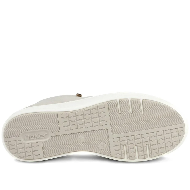 Rieker Leather Zip & Lace Platform Trainers - RKR43539 / 328 768 - Grey