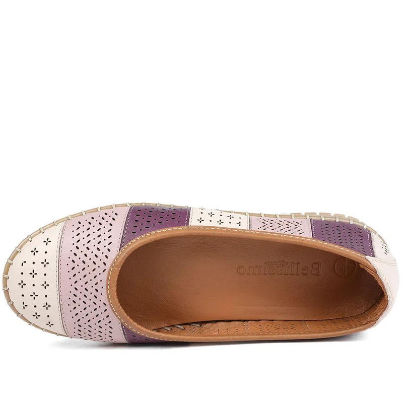 Bellissimo Leather Laser Cut Pumps - BELMET43008 / 329 220 - Lilac Multi