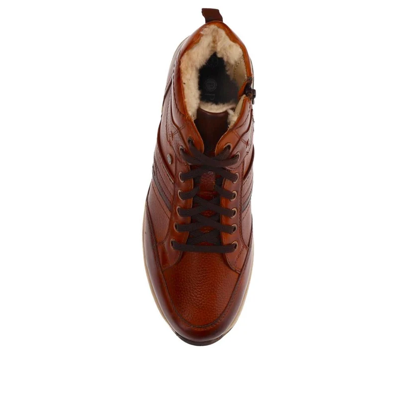 Lace-Up Leather Ankle Boots - PARK40052 / 325 809 - Cognac