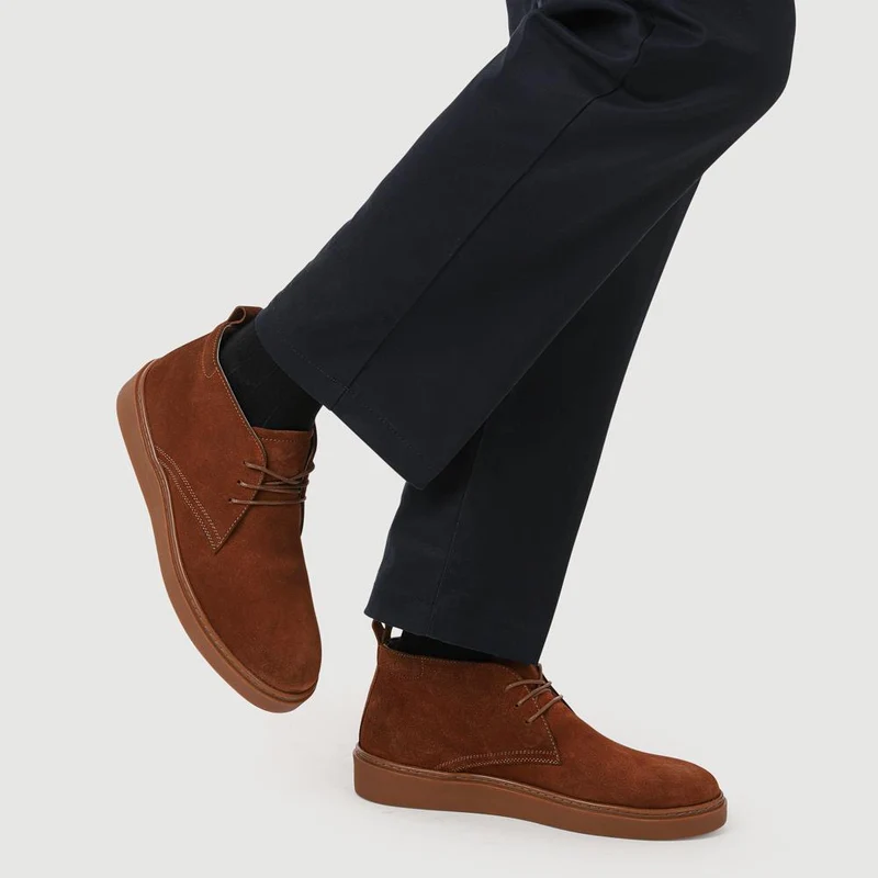 Dane Leather Lace-Up Boots - DANE / 327 863 - Tan Suede