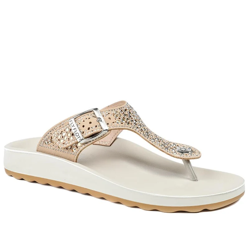 Fly Flot Buckled Toe Post Sandals - FLY43002 / 328 641 - Beige