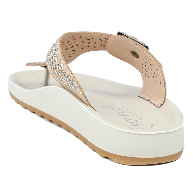 Fly Flot Buckled Toe Post Sandals - FLY43002 / 328 641 - Beige