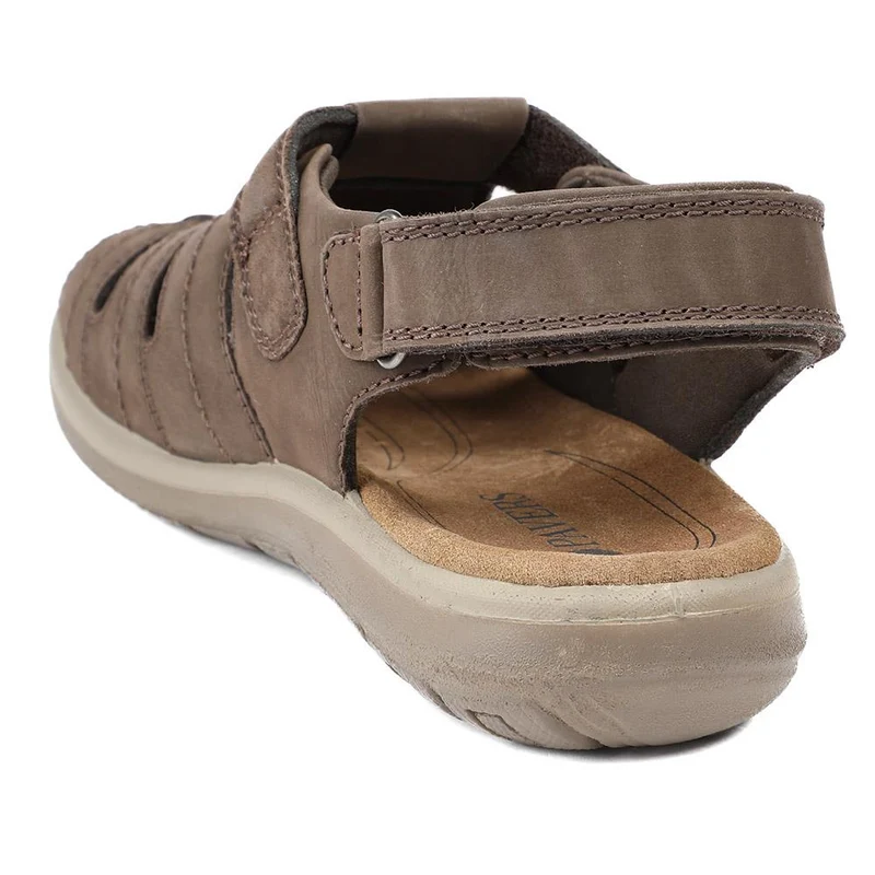 Dual Adjustable Fasten Leather Sandals - DDIN43009 / 329 104 - Brown