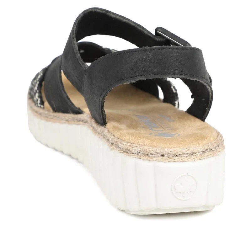Rieker Strappy Adjustable Fit Sandals - RKR43581 / 329 225 - Black
