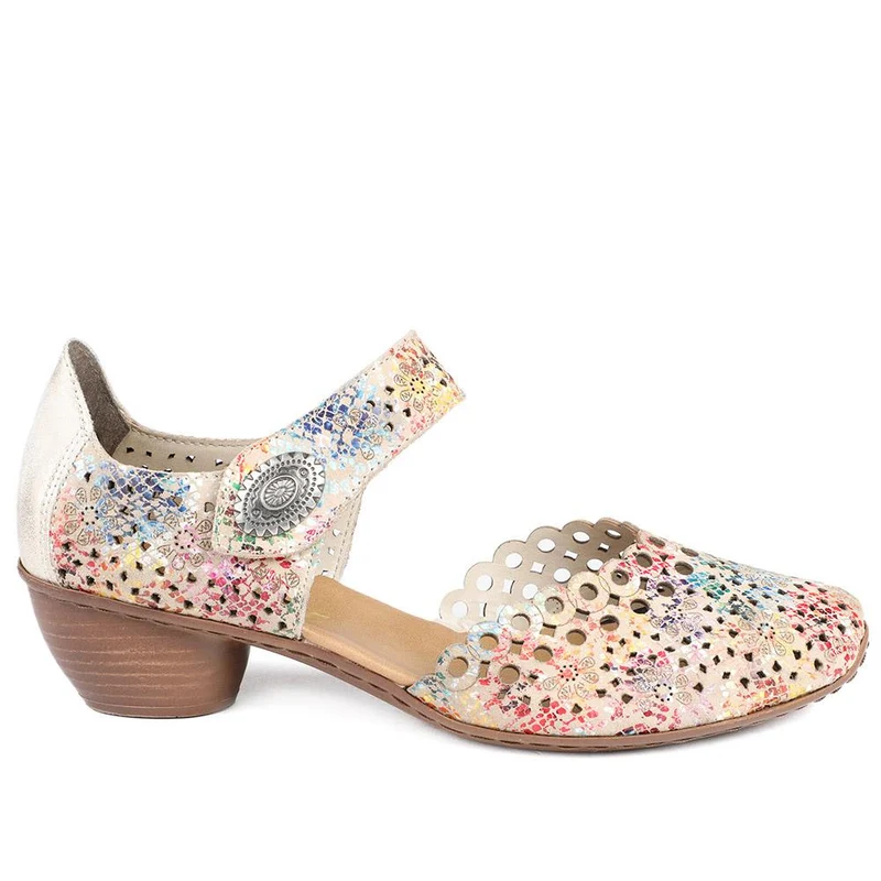 Leather Cuban-Heeled Mary Janes - RKR41536 / 327 286 - Multi