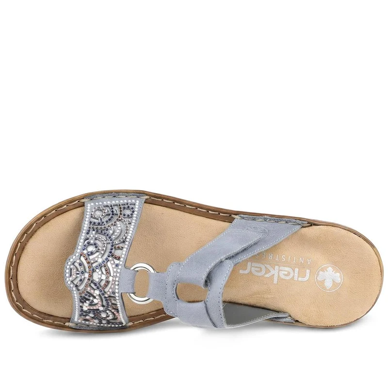 Rieker Adjustable Fasten Slip On Sandals - RKR43580 / 329 215 - Blue