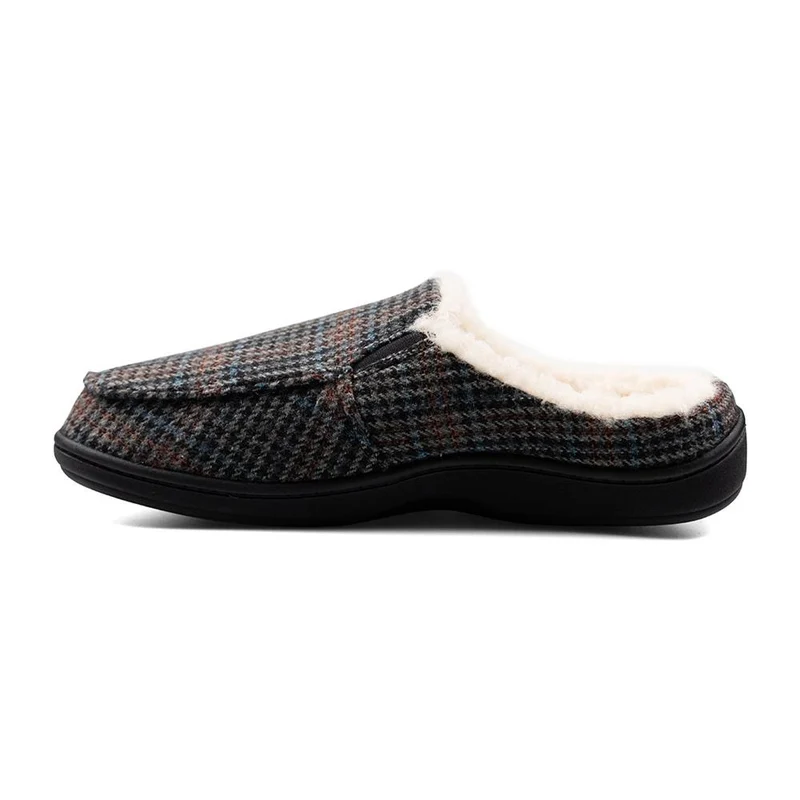 Padders Mens Slippers G Fit Side Stitched Washable - TOM - Tom / null - Blue Hounds Tooth