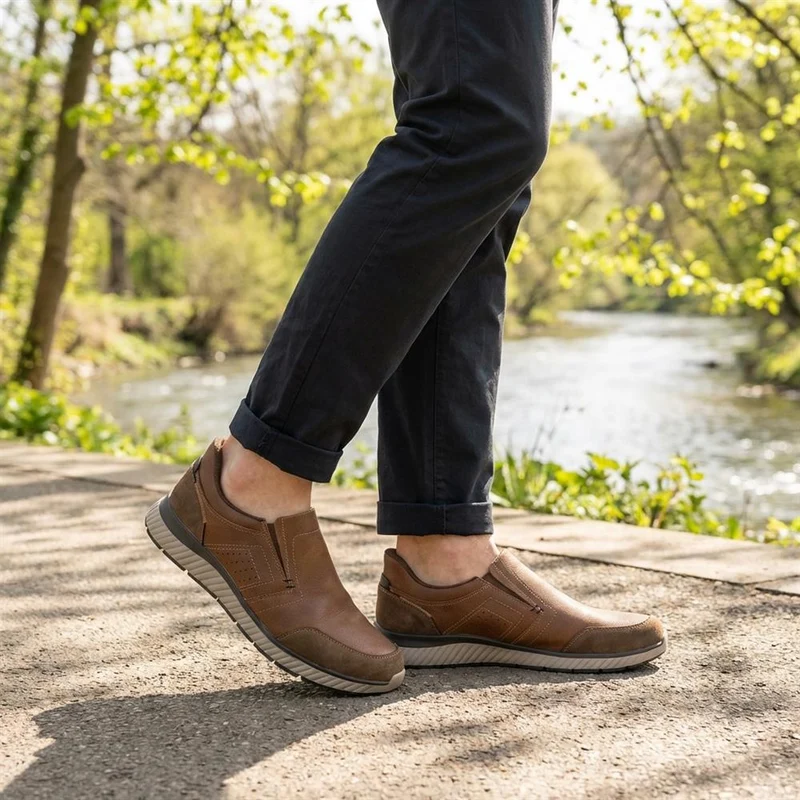 Easy Step In Wide Fit Laceless Shoes - GANG42000 / 327 877 - Cognac