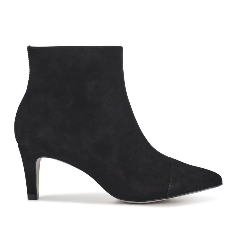 Kamryn Leather Stiletto-Heeled Ankle Boots - KAMRYN / 328 252 - Black Nubuck