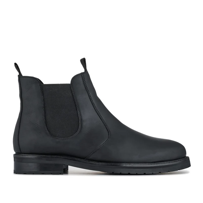 Emile Wide Fit Leather Slip-On Boots - EMILE / 327 902 - Black