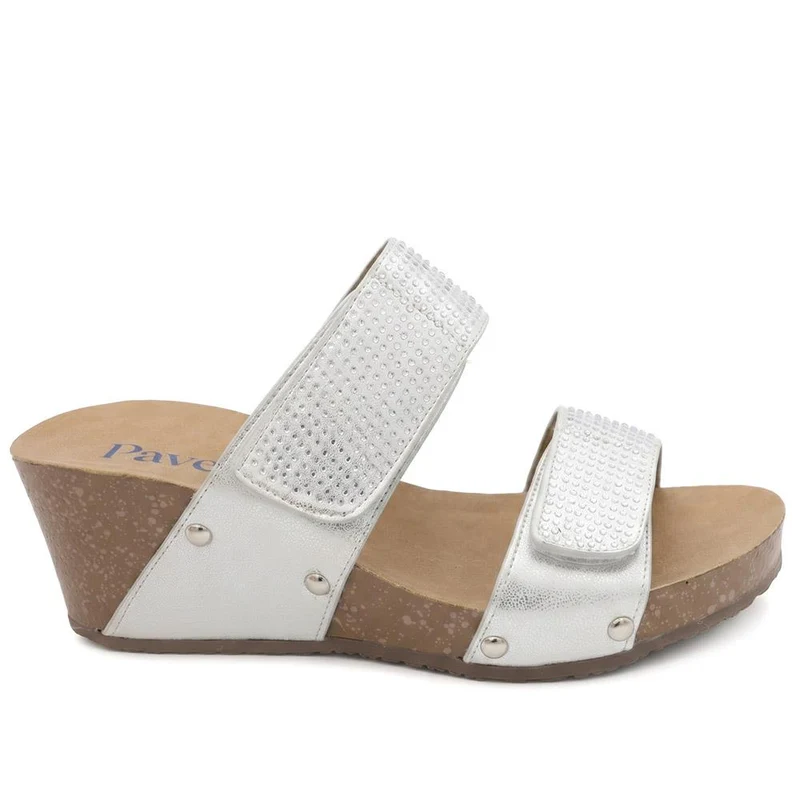 Dual Adjustable Fasten Wedge Sandals - BAIZH43046 / 329 347 - Metallic