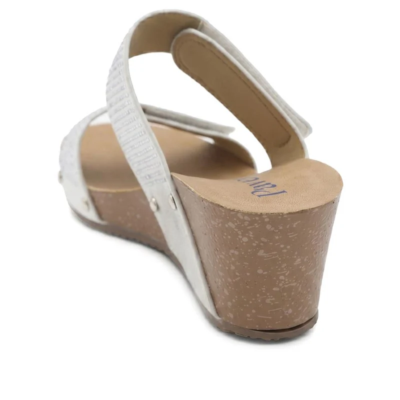 Dual Adjustable Fasten Wedge Sandals - BAIZH43046 / 329 347 - Metallic