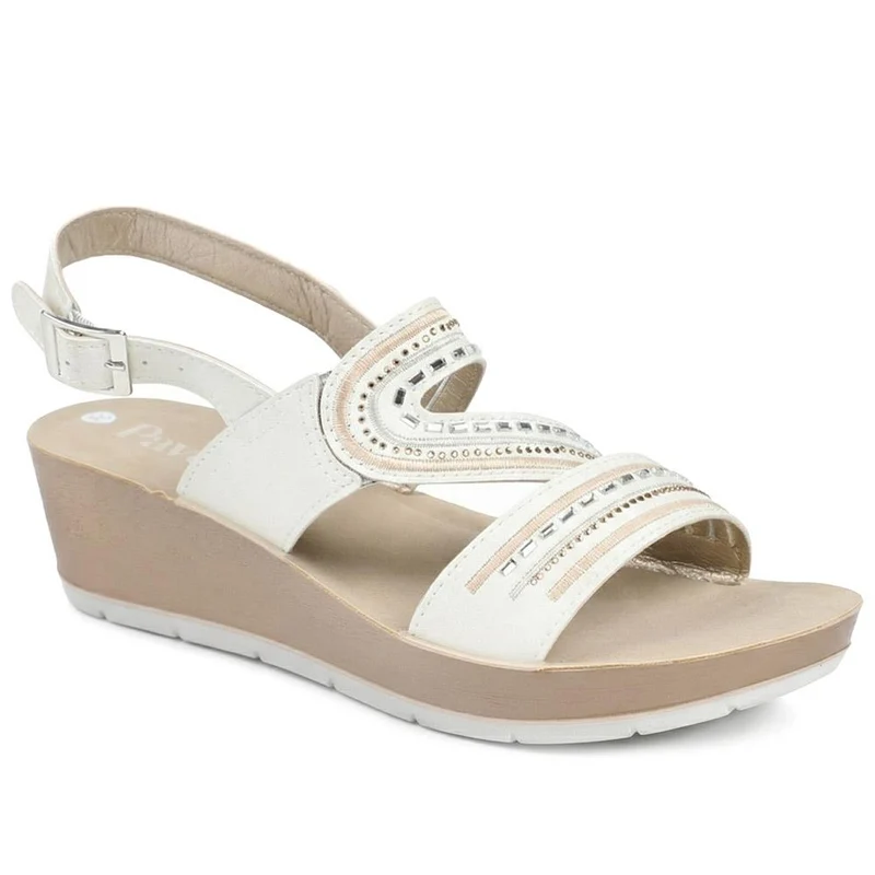 Wedge Heeled Buckle Fasten Sandals - INB43012 / 329 269