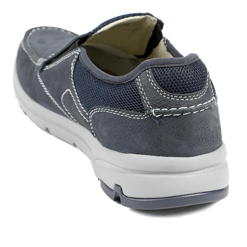 Premium Leather Slip On Shoes - SHAFI43002 / 329 320 - Navy
