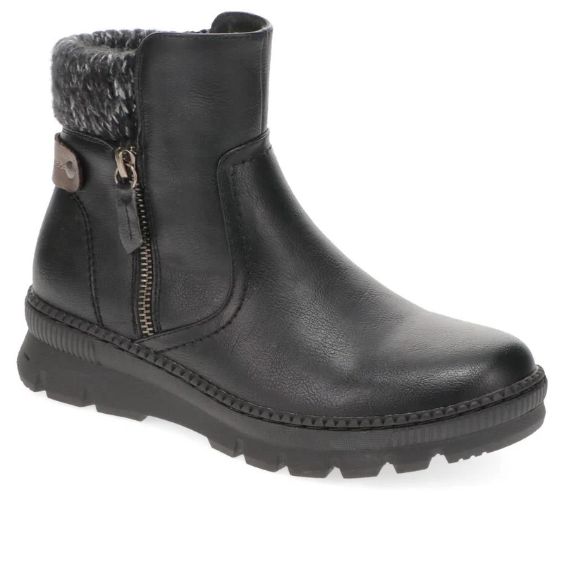 Knitted Cuff Ankle Boots - WBINS40169 / 326 116